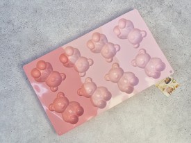 Molde silicona tricolor rosa 8 ositos 